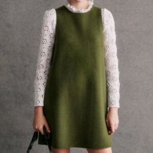 Sezane Nicia Dress Garden Green sz 6 38